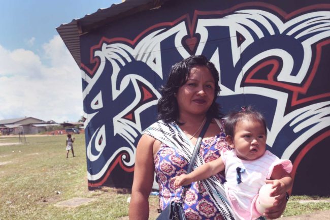 Vincent Abadie Hafez - Zepha - Collaborative mural - Multidisciplinary artist residency, Maripasoula (French Guyana)