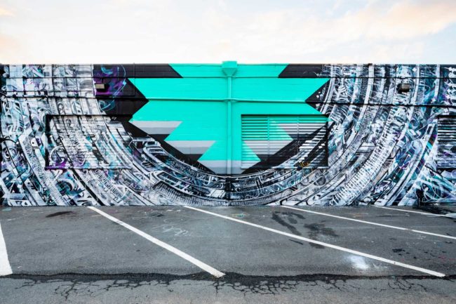 Vincent Abadie Hafez - Zepha - Collaborative mural with Mayonaize (Australia) et Kapache (Hawaii) - Pow! Wow! festival, Honolulu (Hawaii)