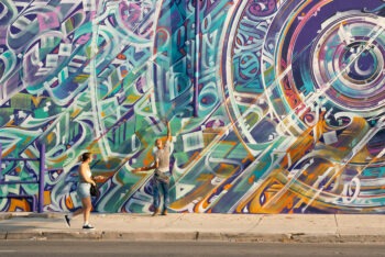 Fresque murale de 600m2 réalisée à Miami pour KUFA Gallery