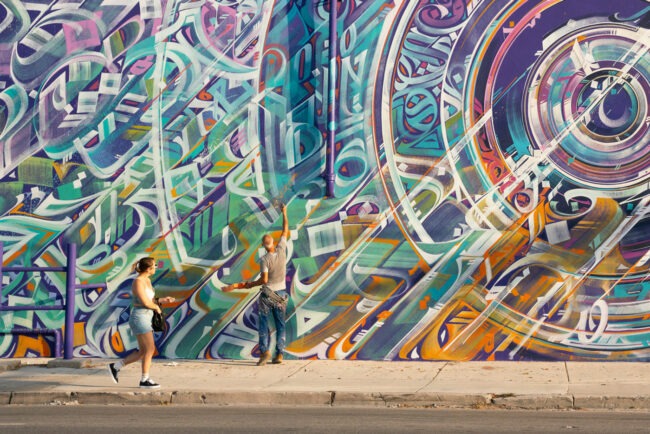 Fresque murale de 600m2 réalisée à Miami pour KUFA Gallery