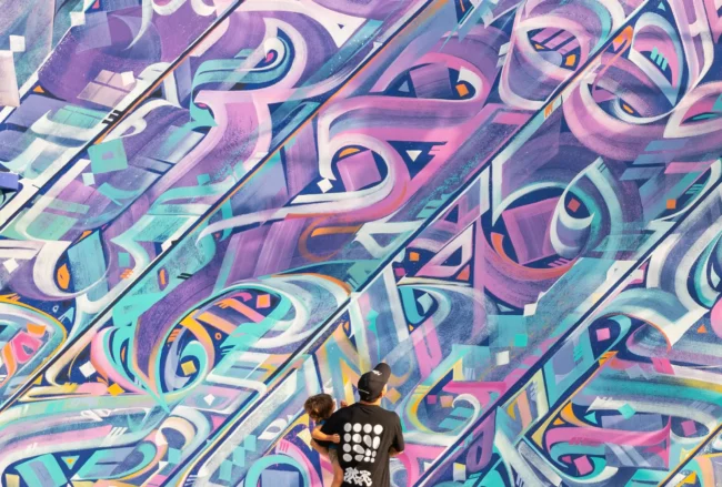 Fresque murale de 600m2 réalisée à Miami pour KUFA Gallery
