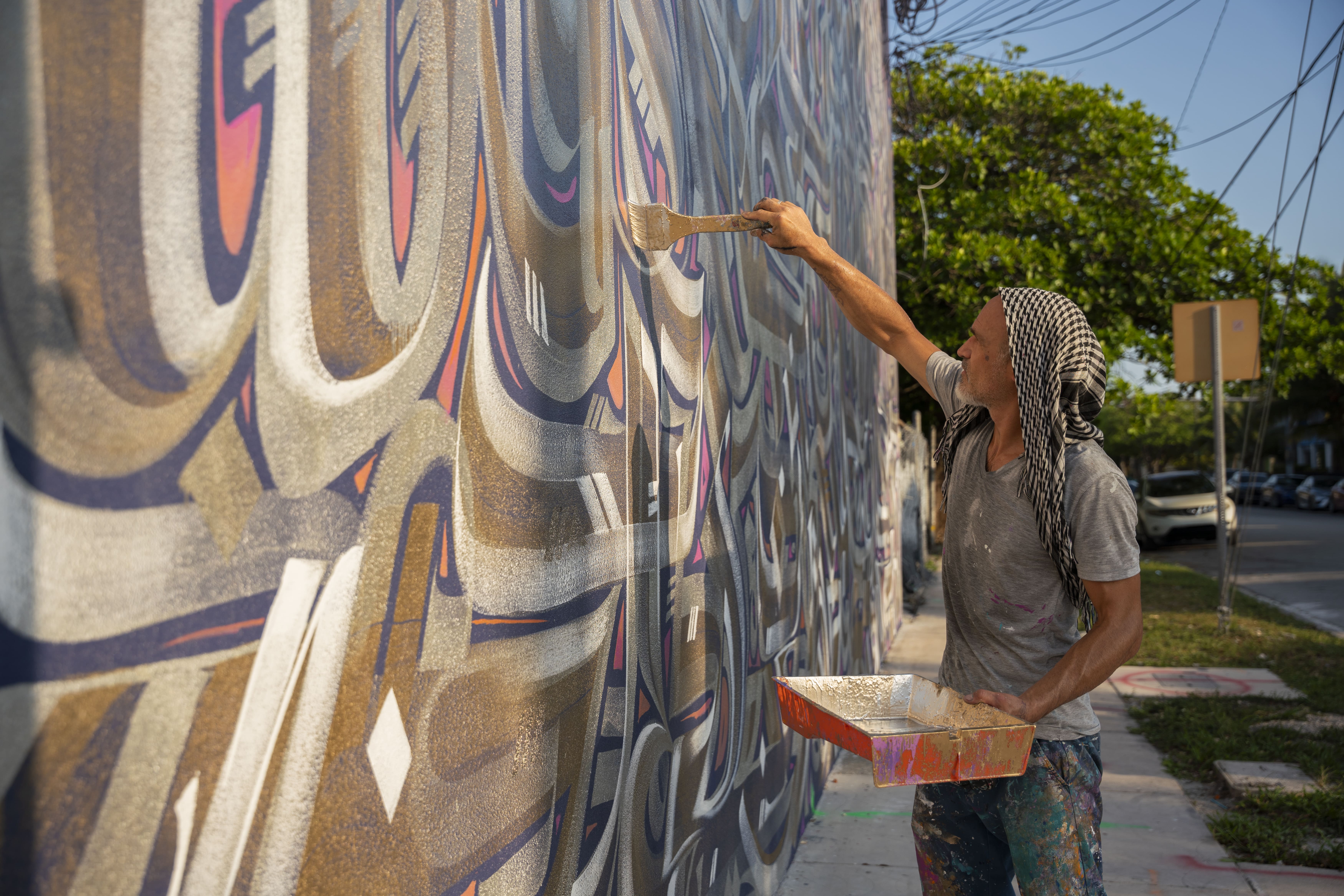 Fresque murale de 600m2 réalisée à Miami pour KUFA Gallery